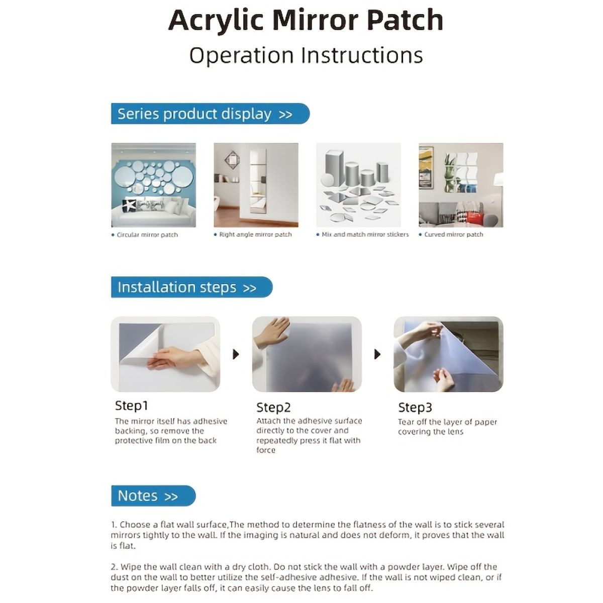 Round Acrylic Mirror Decals