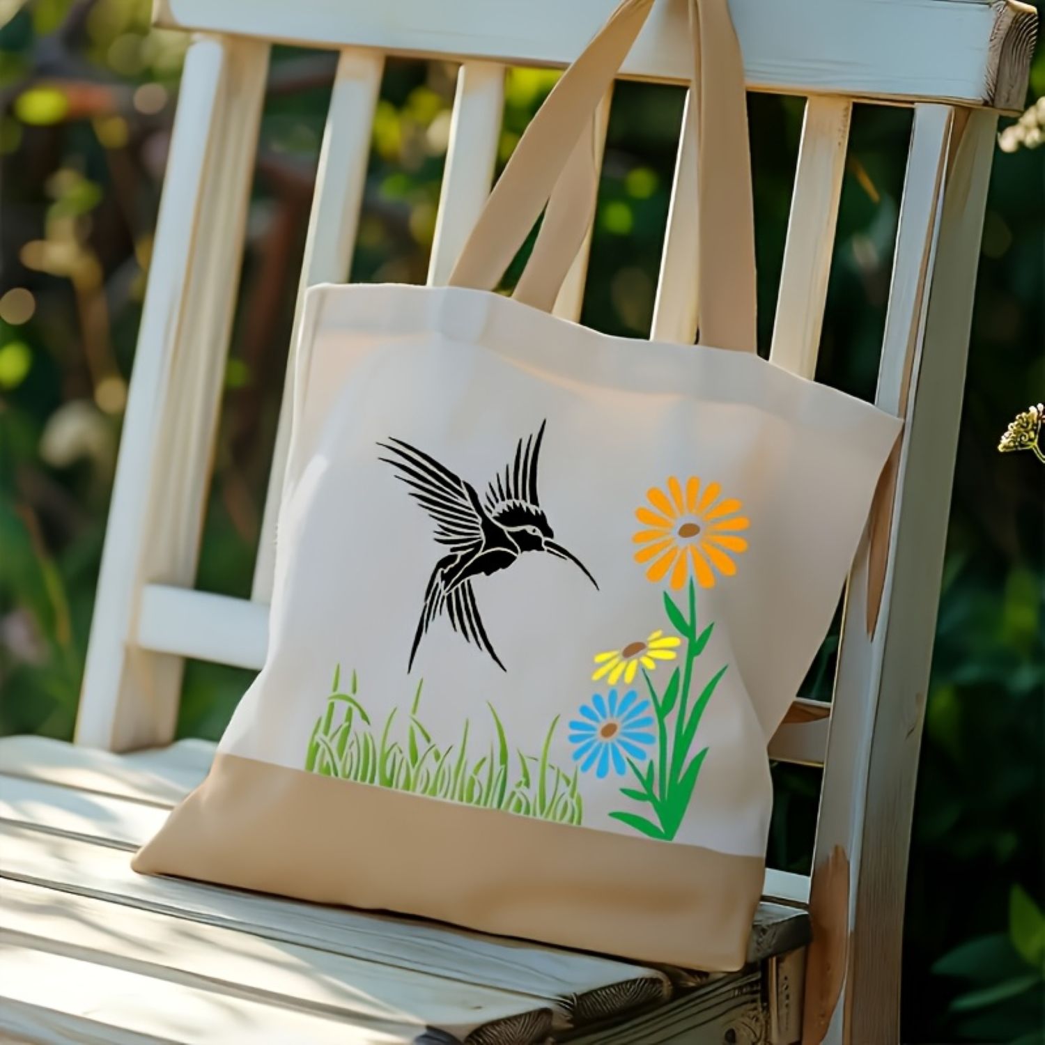 Bird silhouette stencil for wall, fabric, and wood painting