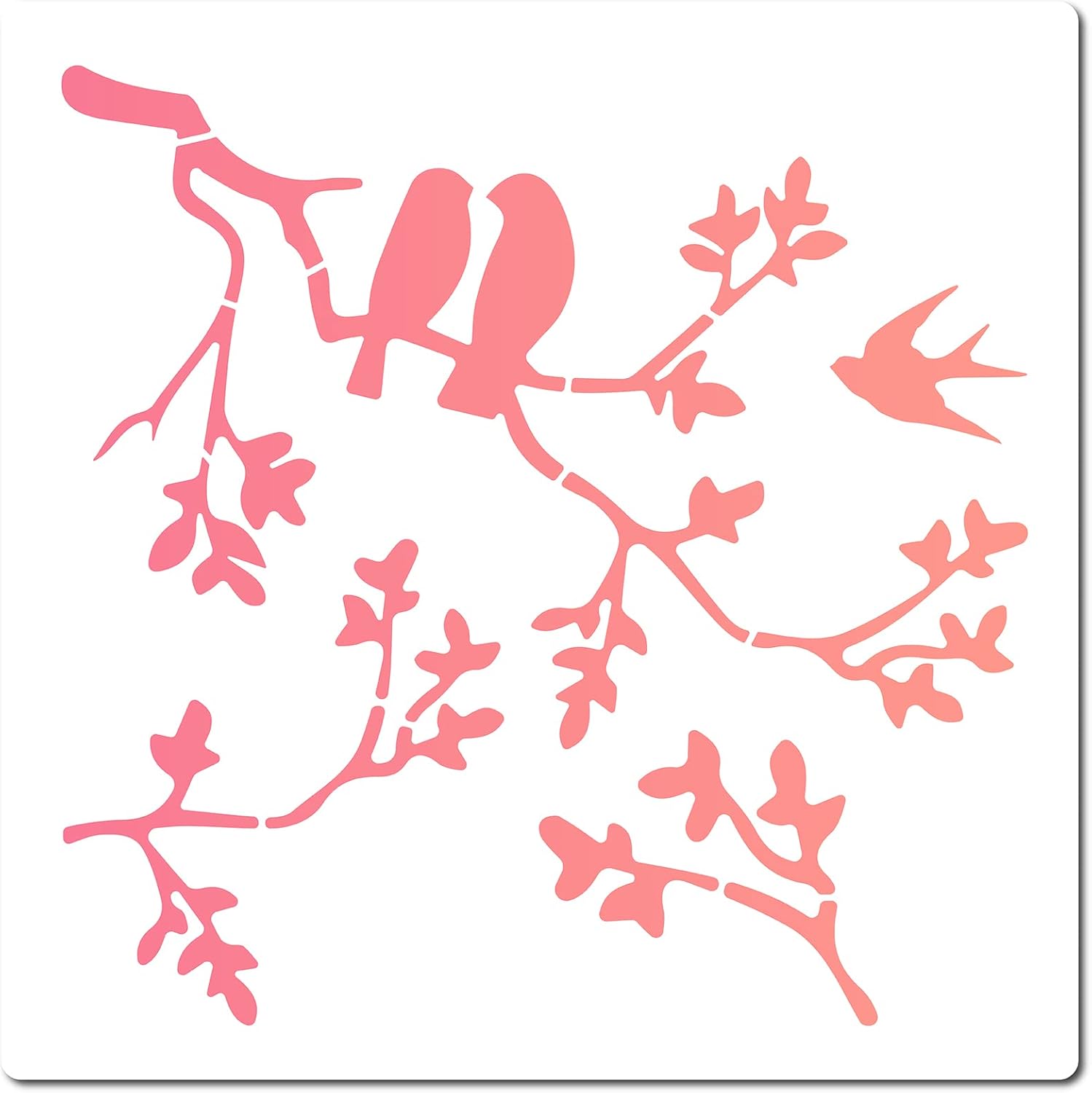 birds on branch stencil for painting