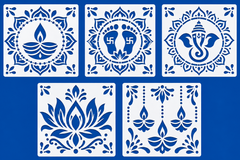 reusable diwali rangoli stencil set
