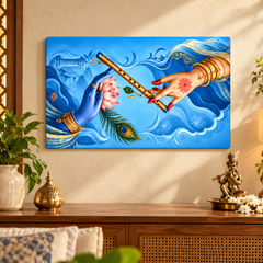 Radha Krishna hands flute wall art for home decor