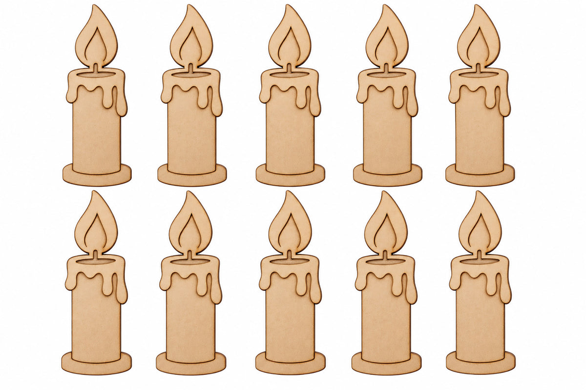 wooden candle cutout for diy art and craft