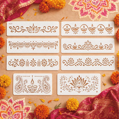 reusable diwali stencil set for diy festive decoration