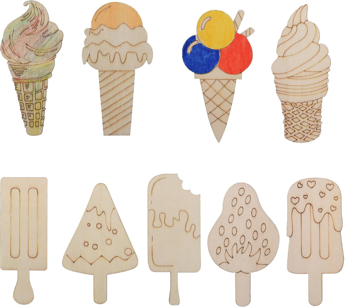 ice cream wooden cutouts
