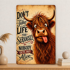 Funny Highland Cow Wall Decor