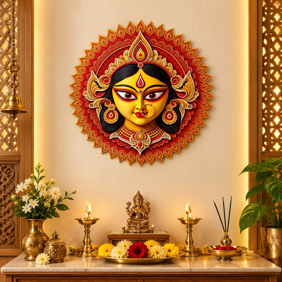 maa durga face wall art