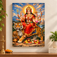 Maa Durga tiger ride wall art painting