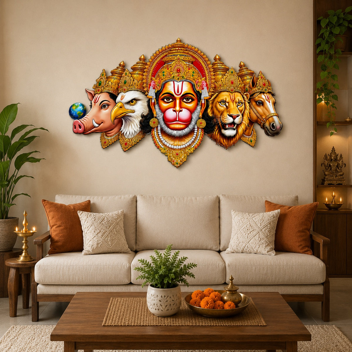 Panchmukhi Hanuman wall decor for home