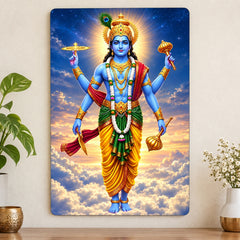 Lord Vishnu wall art painting divine god theme