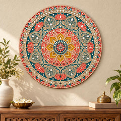 lotus mandala wall art MDF wood circular