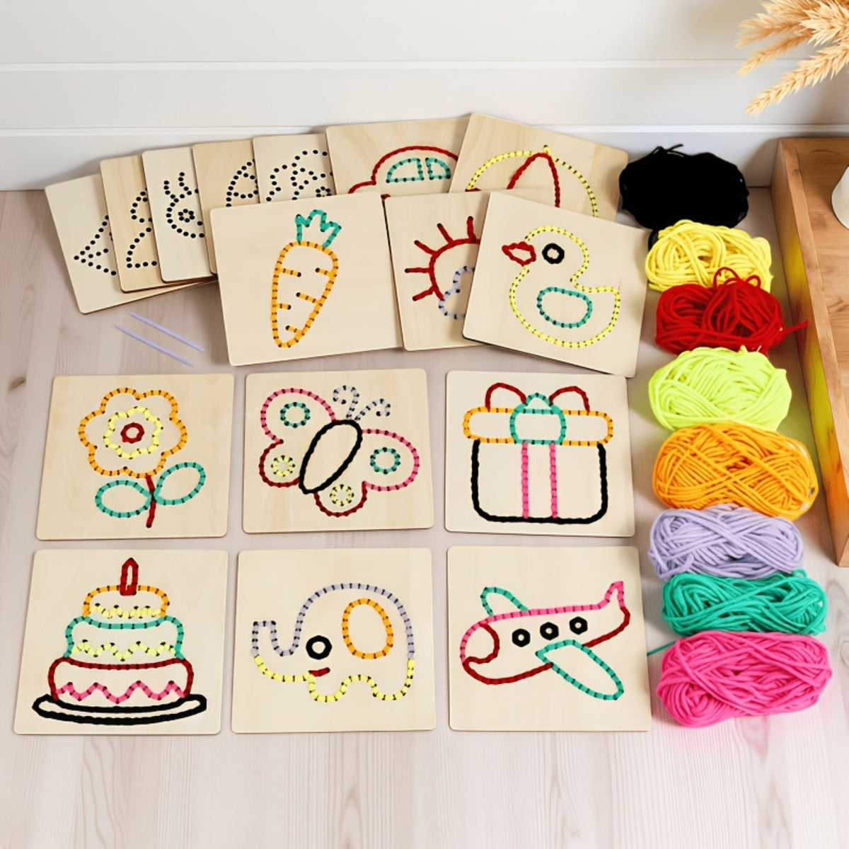 threading board kids learning activity toy