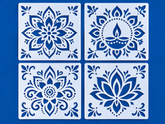 diwali rangoli stencil for floor decoration