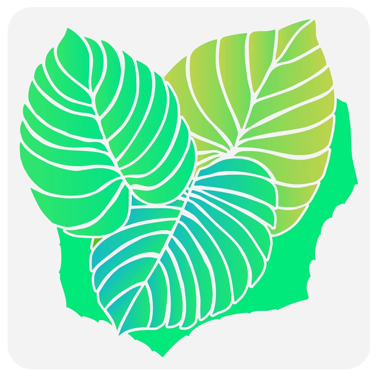 tropical leaves stencil