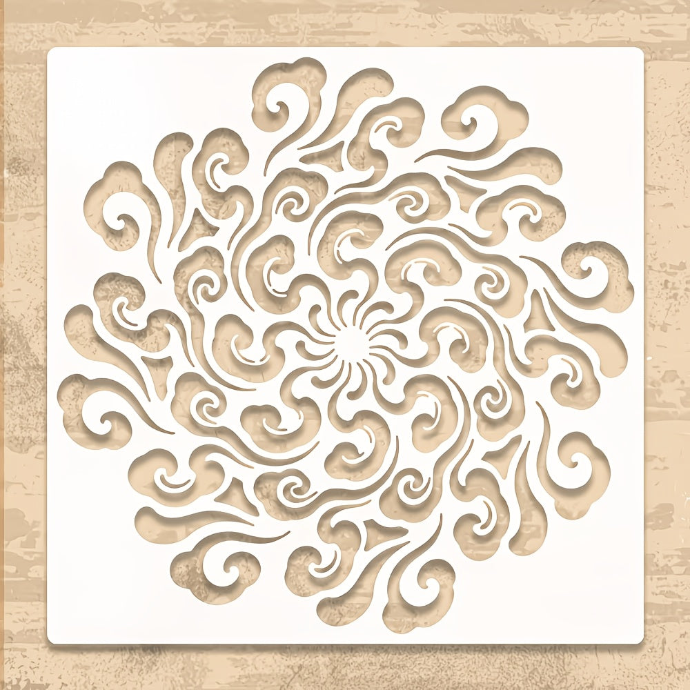 swirl auspicious cloud flower pet painting stencil
