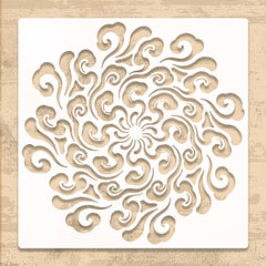swirl auspicious cloud flower pet painting stencil