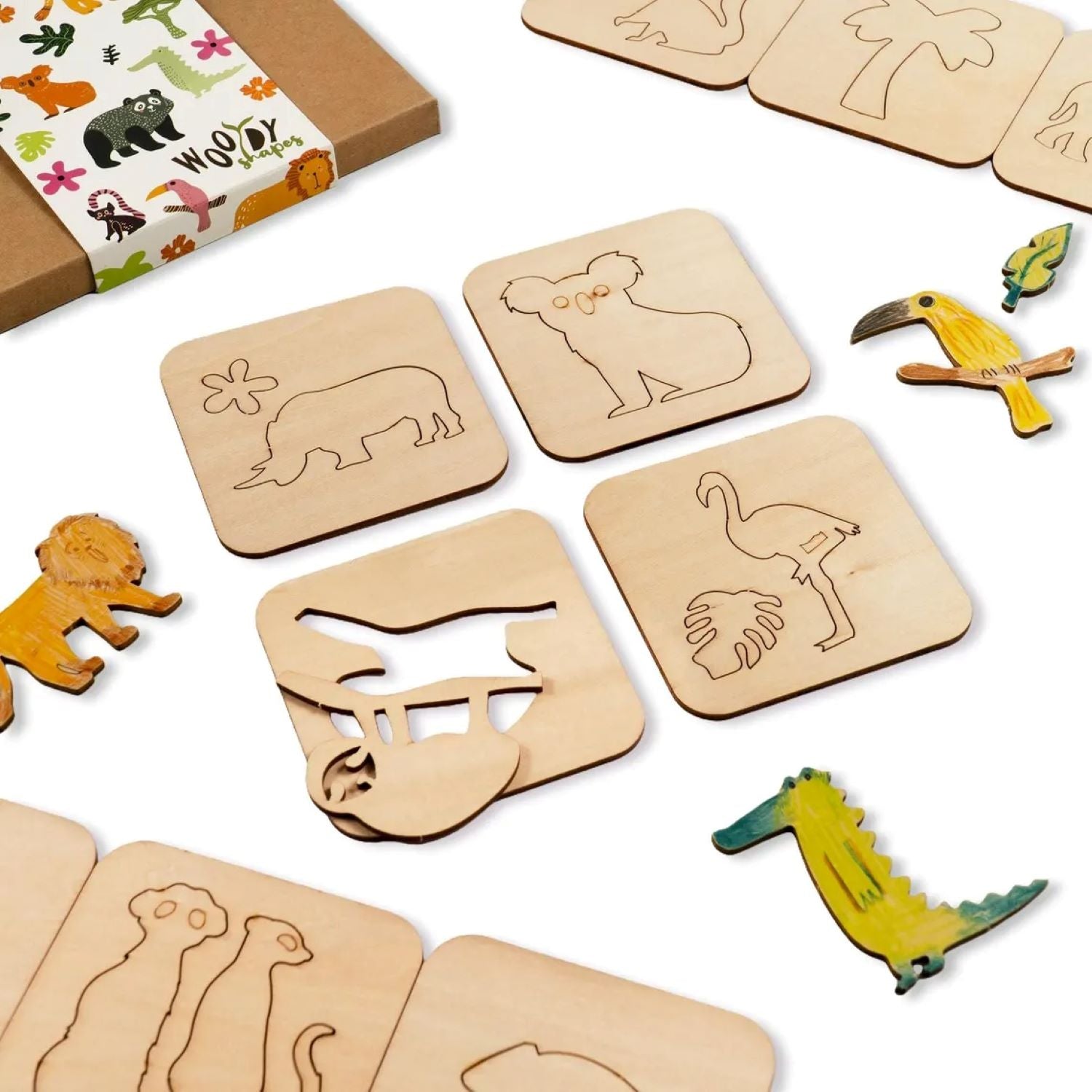 jungle wooden stencil set