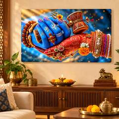 Shiva Parvati hands wall art painting