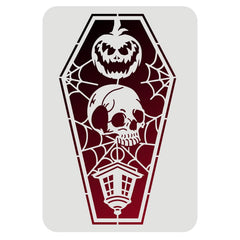 coffin halloween stencil for diy painting