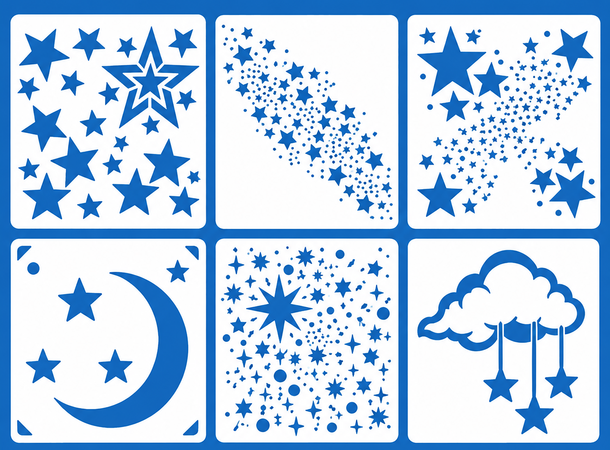 pack of 6 diwali rangoli stencils for festive decoration