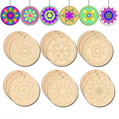 paintable wood mandala ornaments for art projects