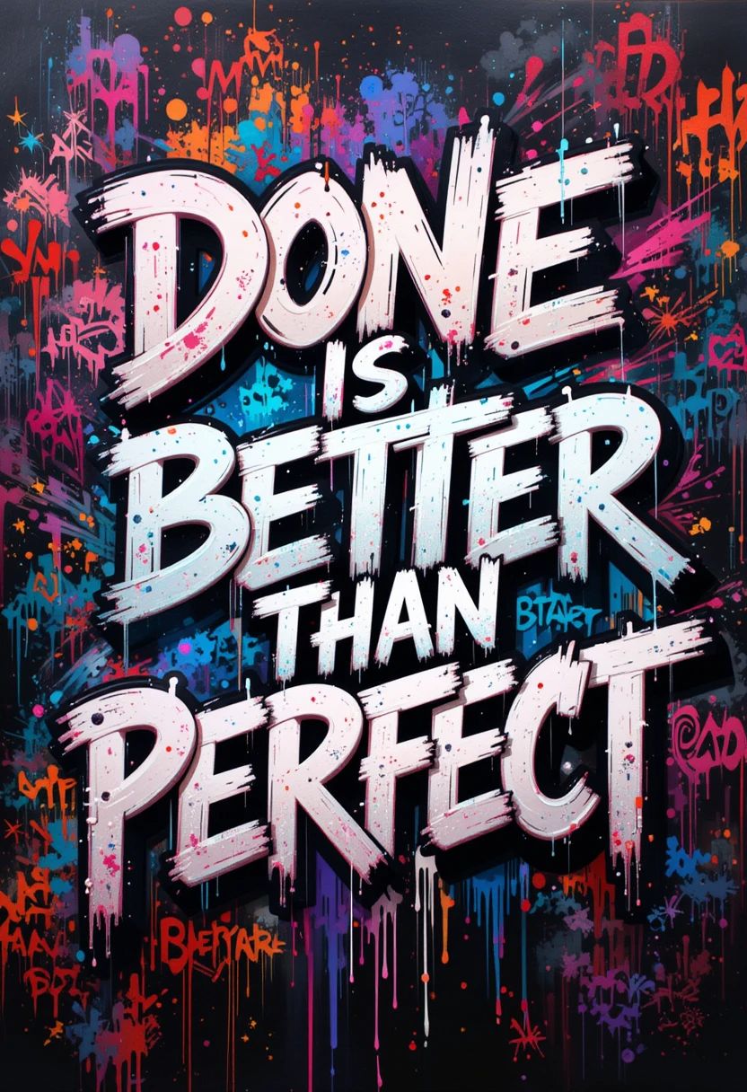 done is better than perfect wall decor graffiti art