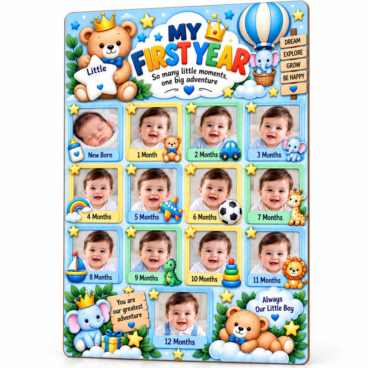 My first year wooden photo frame for baby