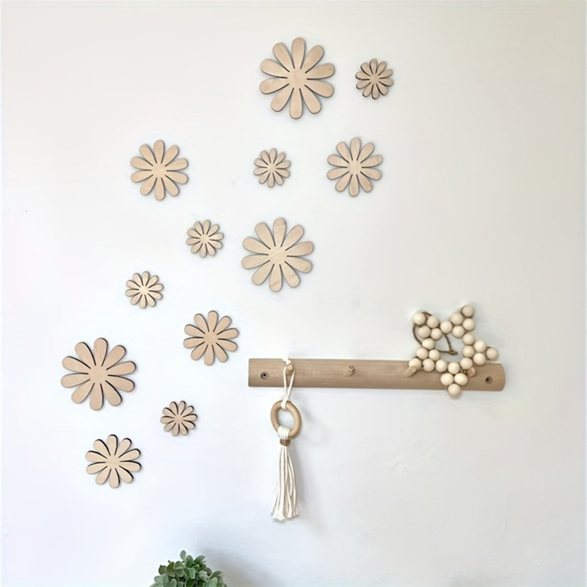wooden daisy flower wall decor