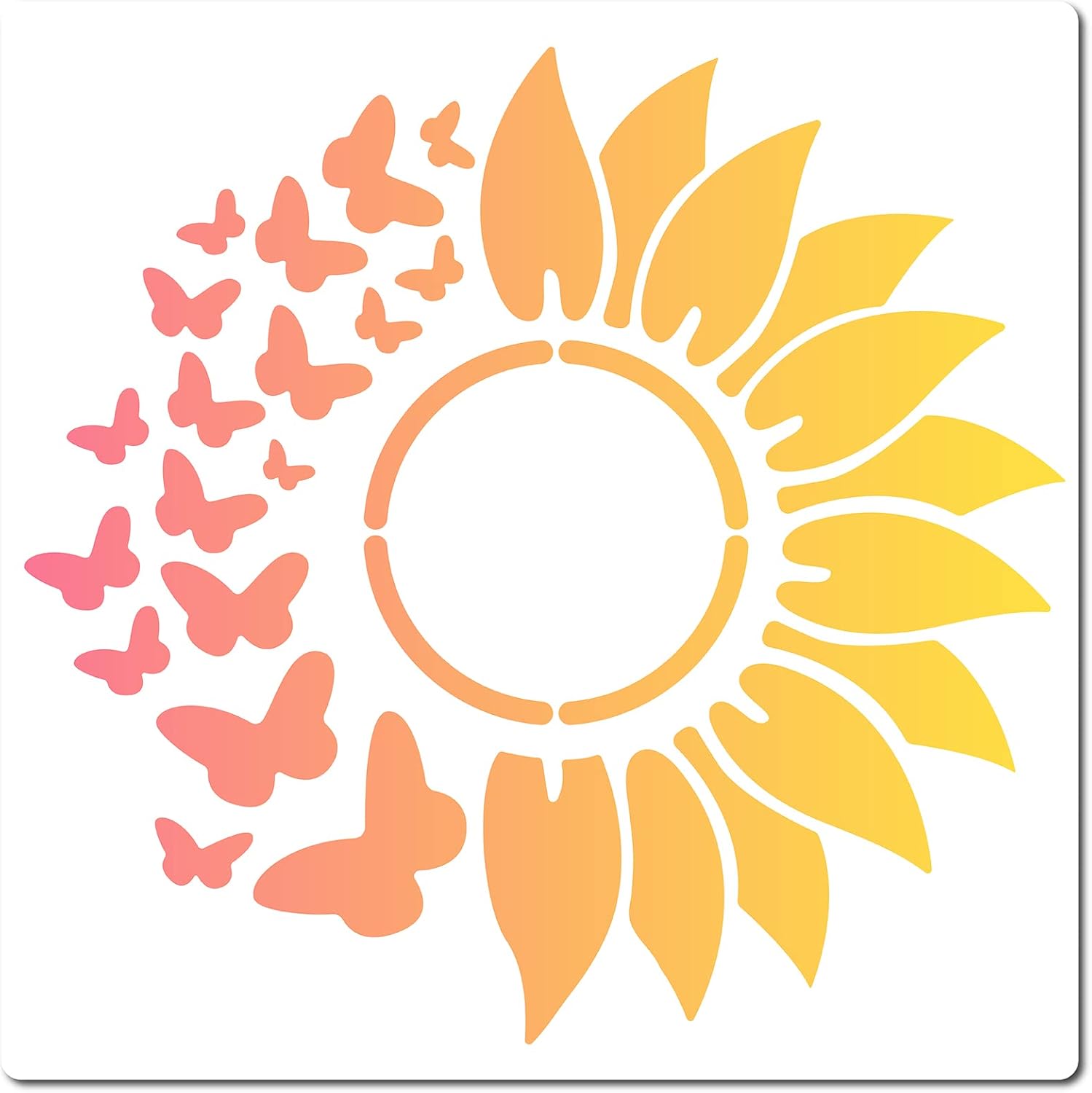 sunflower butterfly stencil for painting