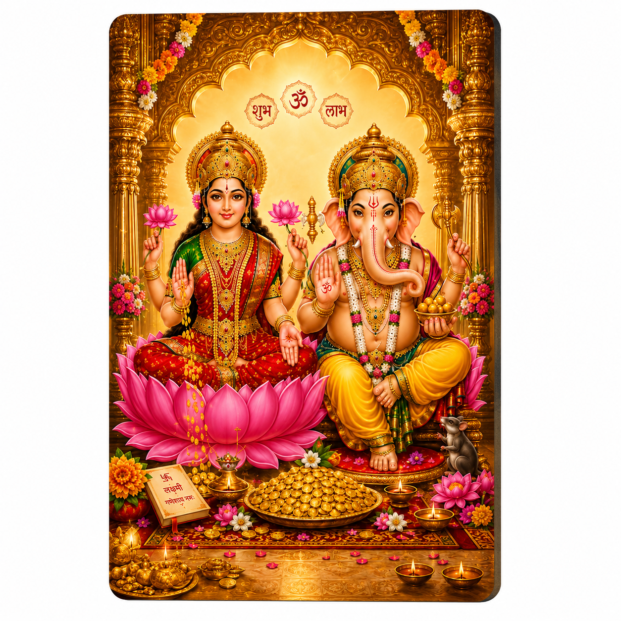 Lakshmi Ganesha MDF wall painting