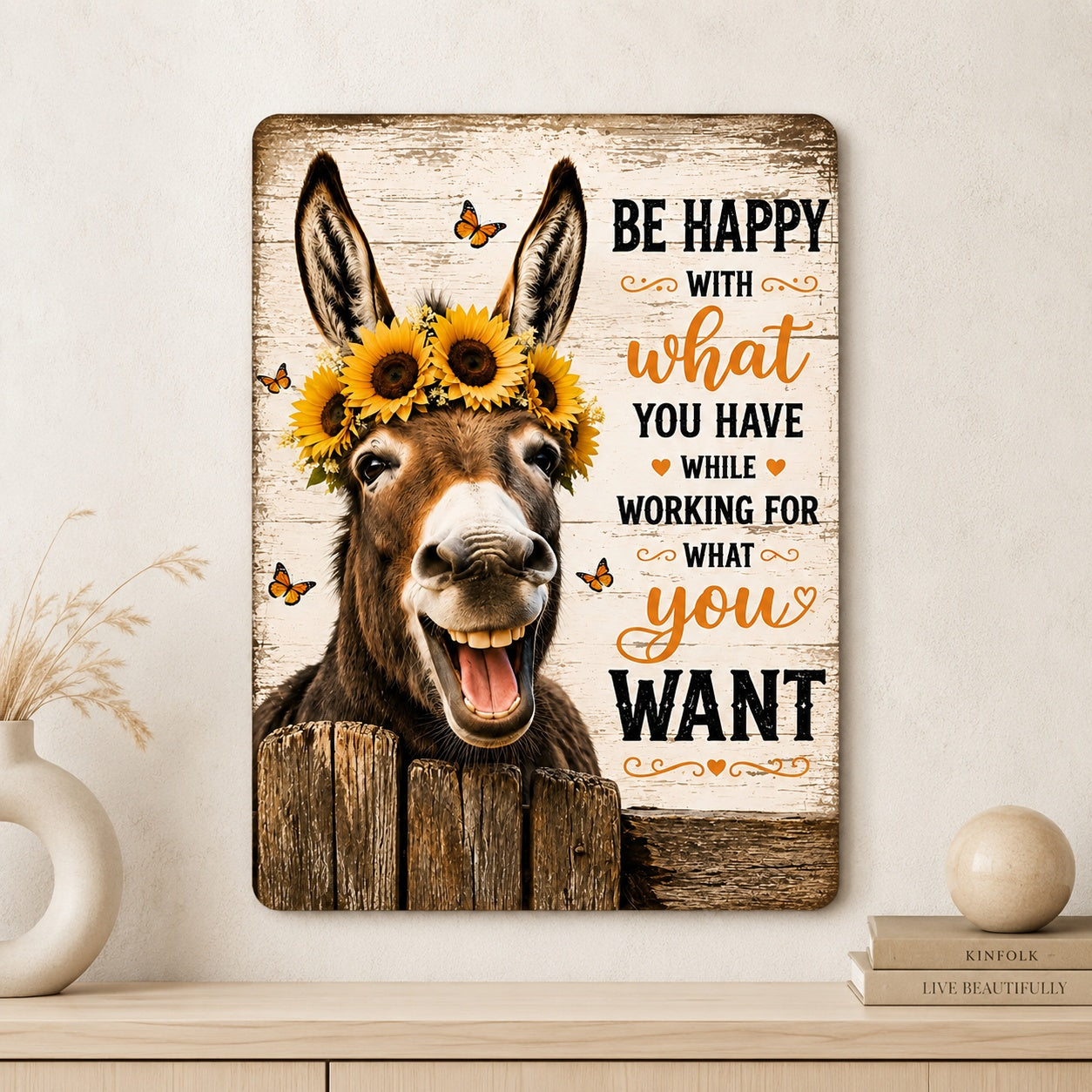 funny donkey quote wall decor for home
