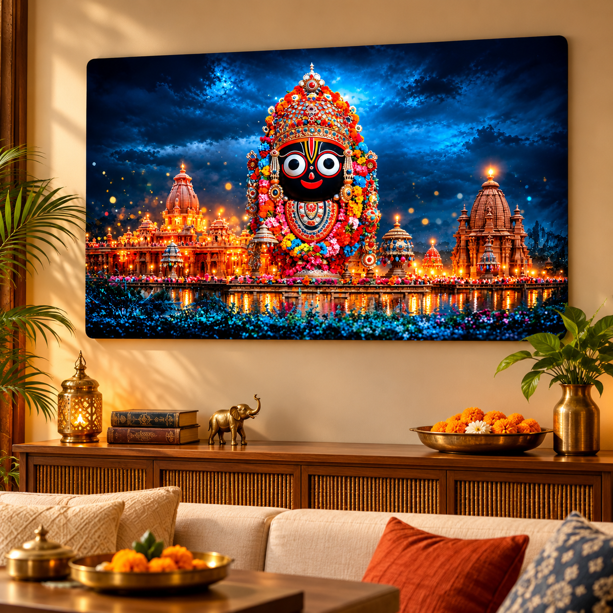 Lord Jagannath temple wall art painting