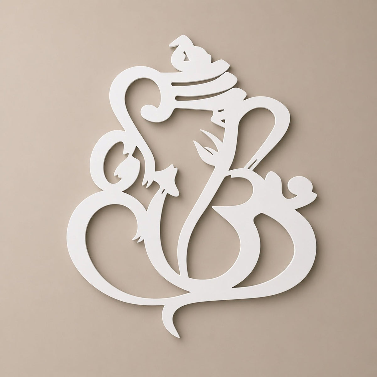 white ganesh wall decor for home temple