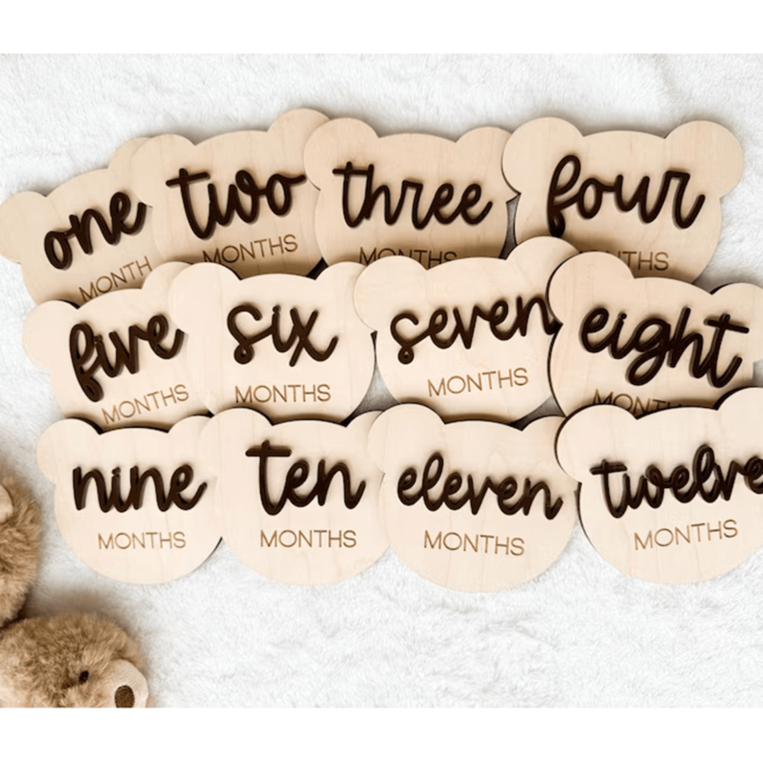 baby monthly milestone wooden photo props