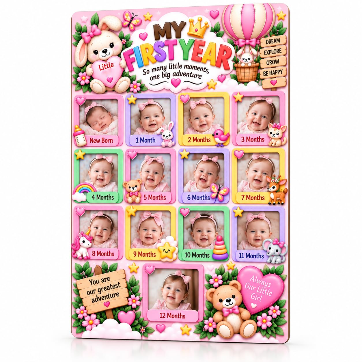 My first year baby photo frame wooden