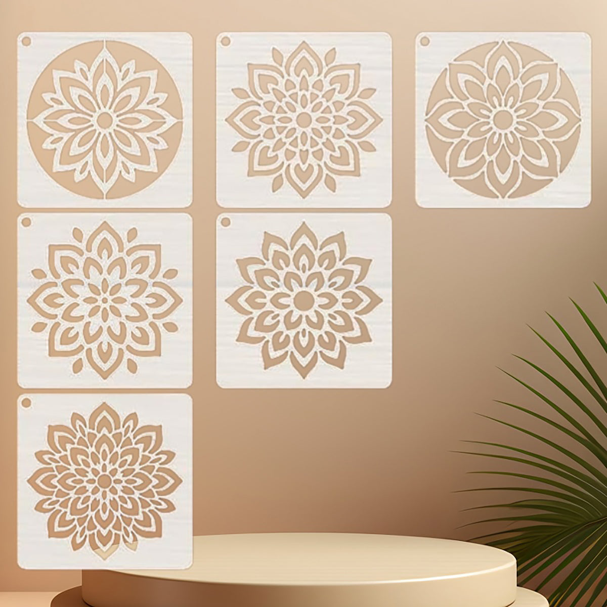pack of 6 diwali rangoli stencils for festive decoration