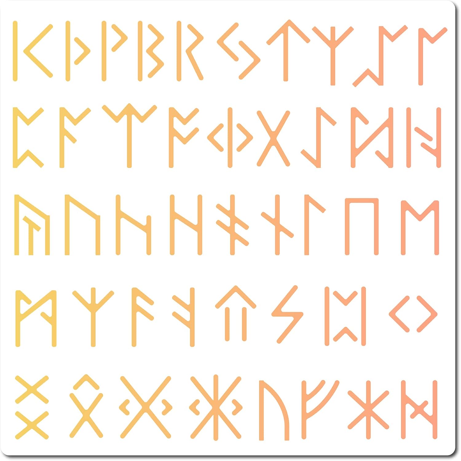 nordic rune alphabet stencil for painting