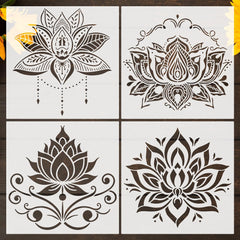 large lotus flower stencil for diwali decoration