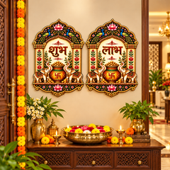 Shubh Labh wall decor set of 2 for Diwali