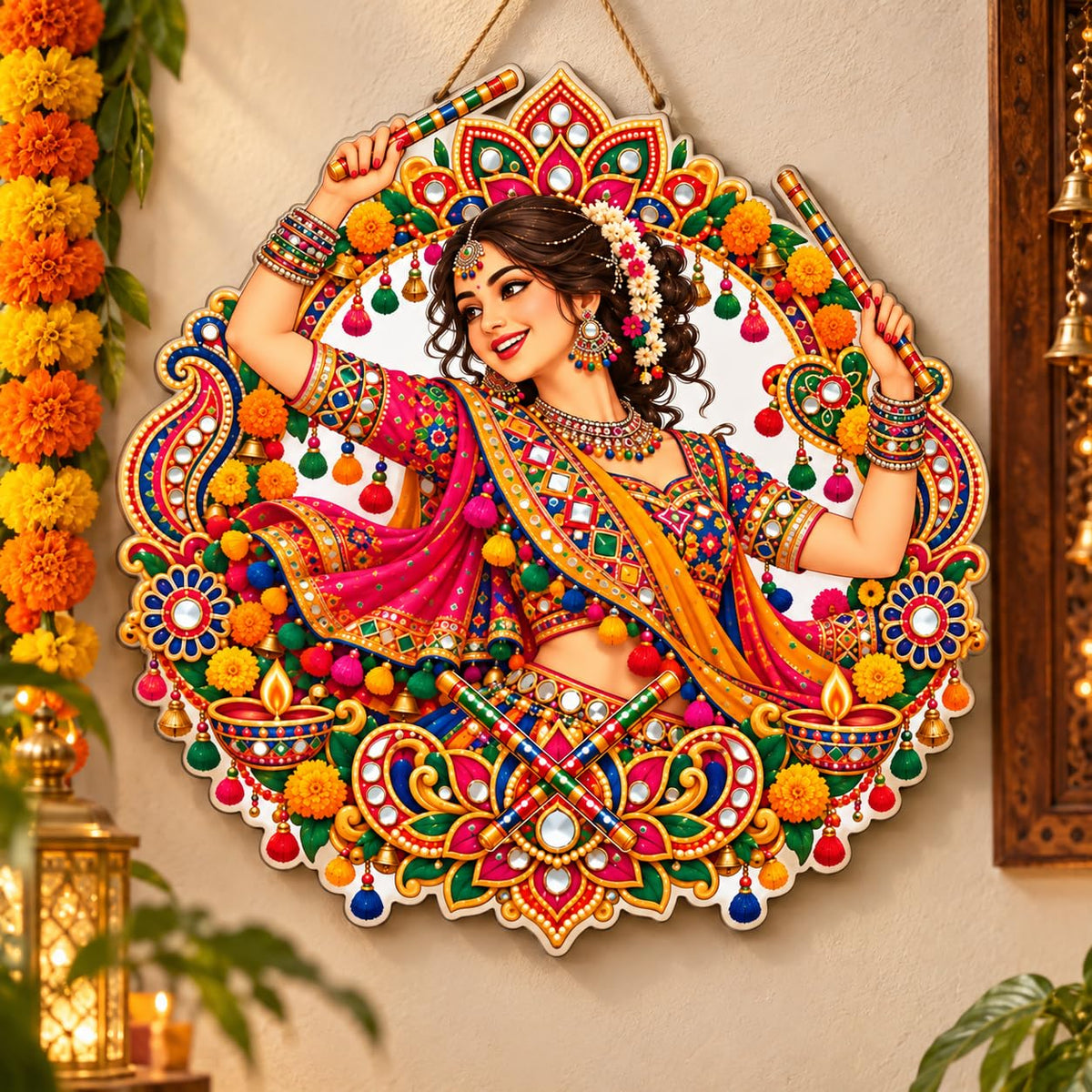 Garba dancer wall hanging decoration