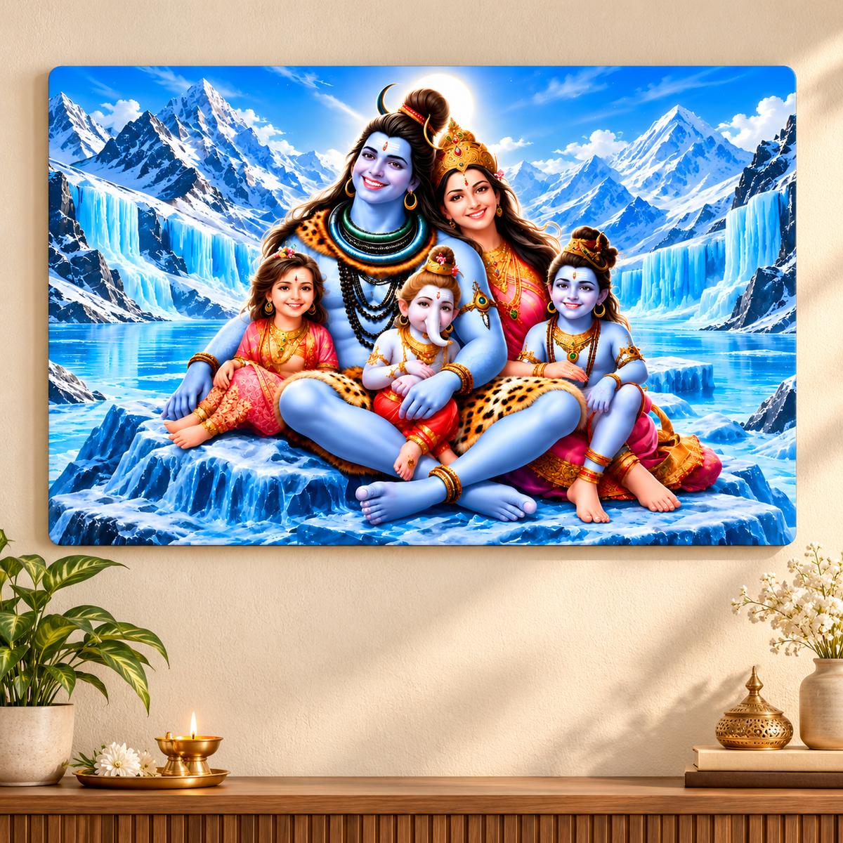 Lord Shiva family wall decor for home