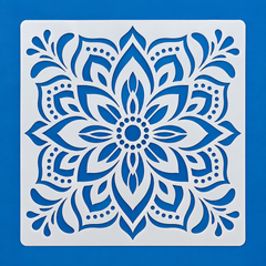 floral rangoli stencil for diwali