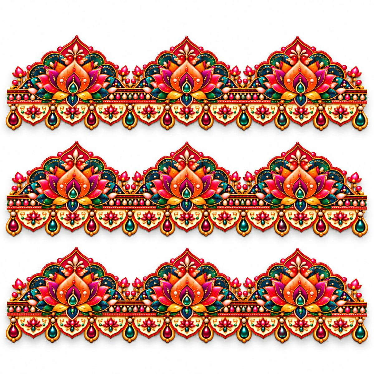 lotus border patti wall decor set of 3