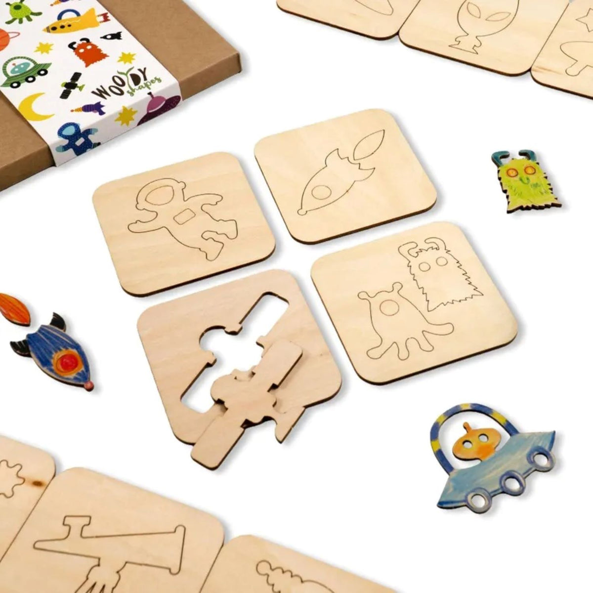 space wooden stencil set