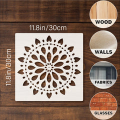 reusable heart mandala stencil