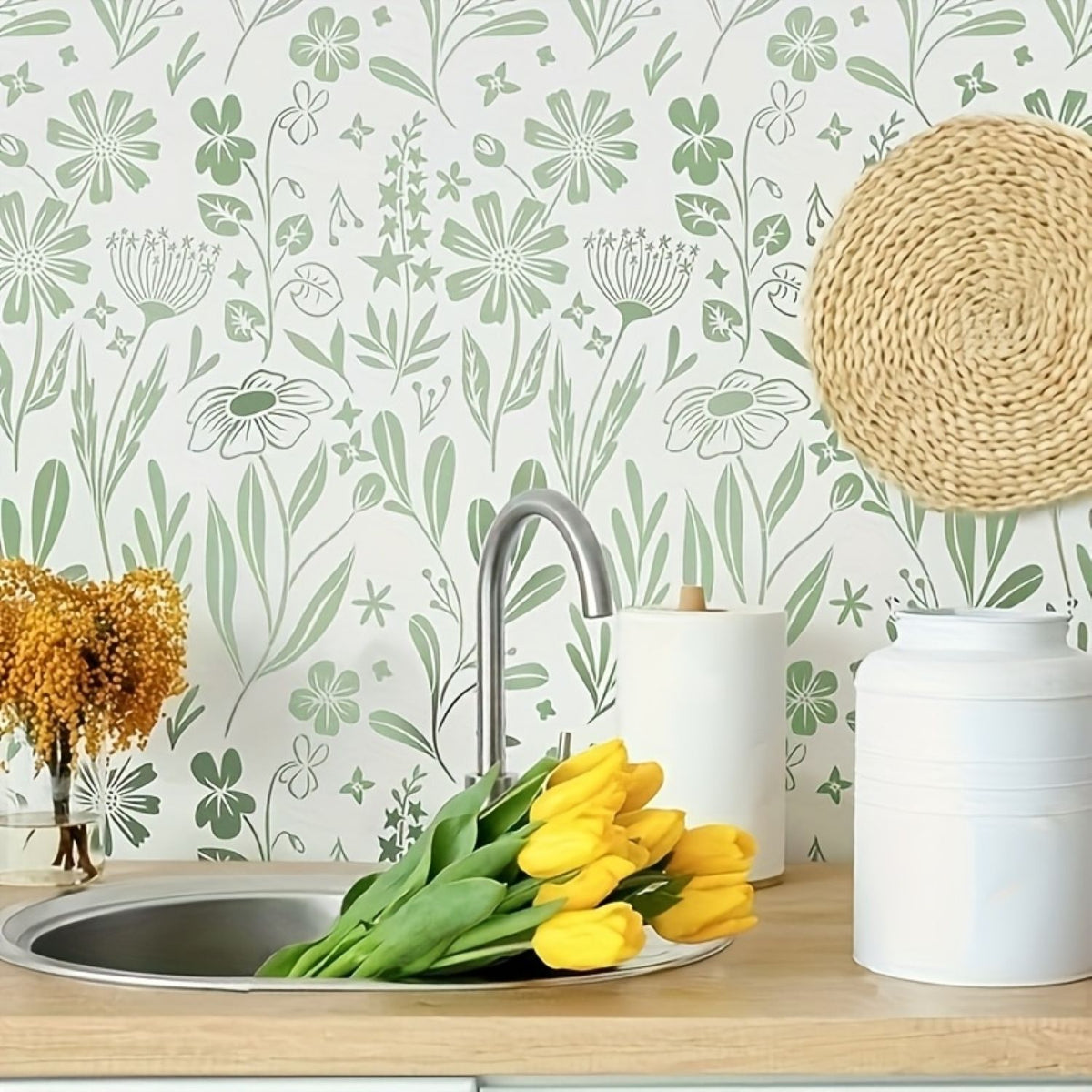 Wildflower stencil template