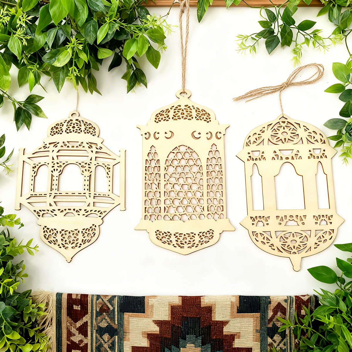 Islamic lantern hanging banners set
