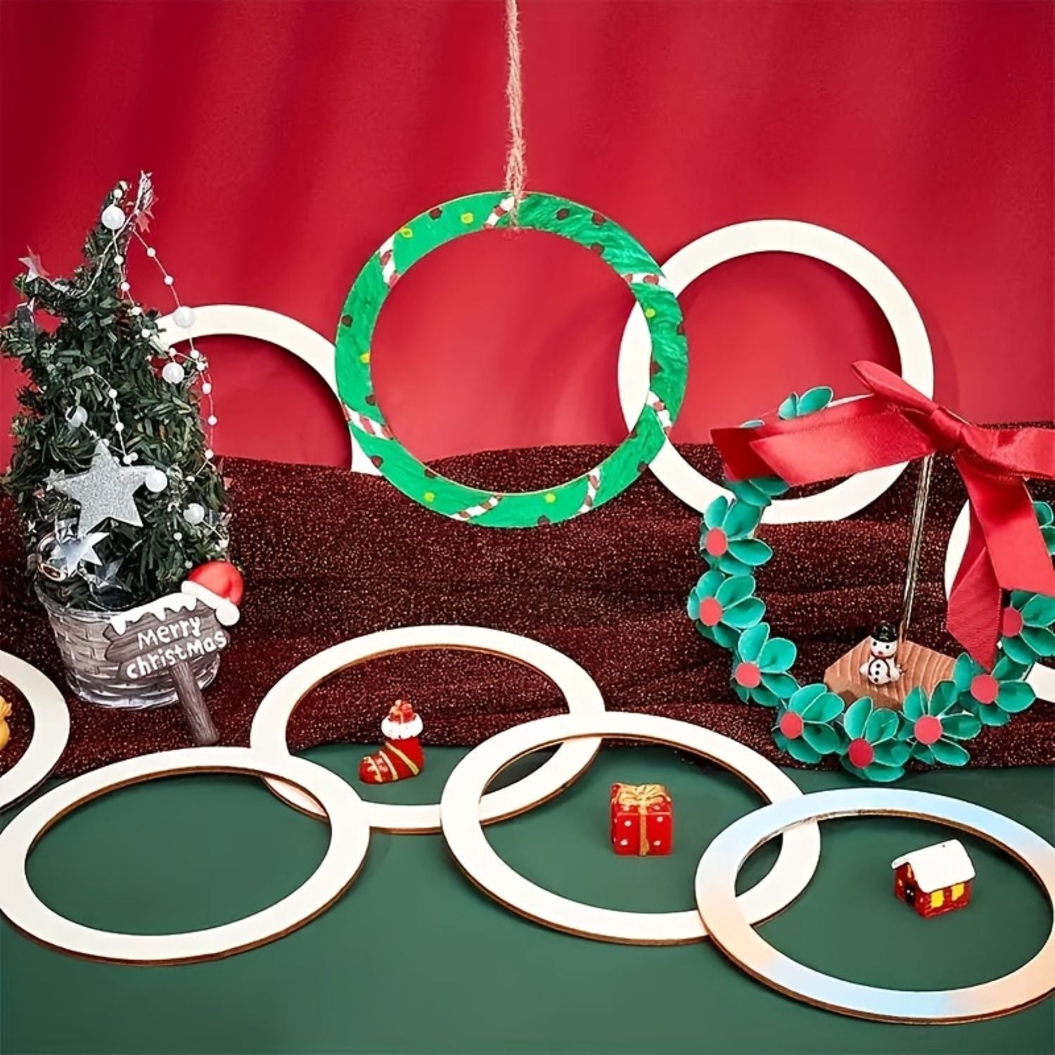Unfinished wooden rings