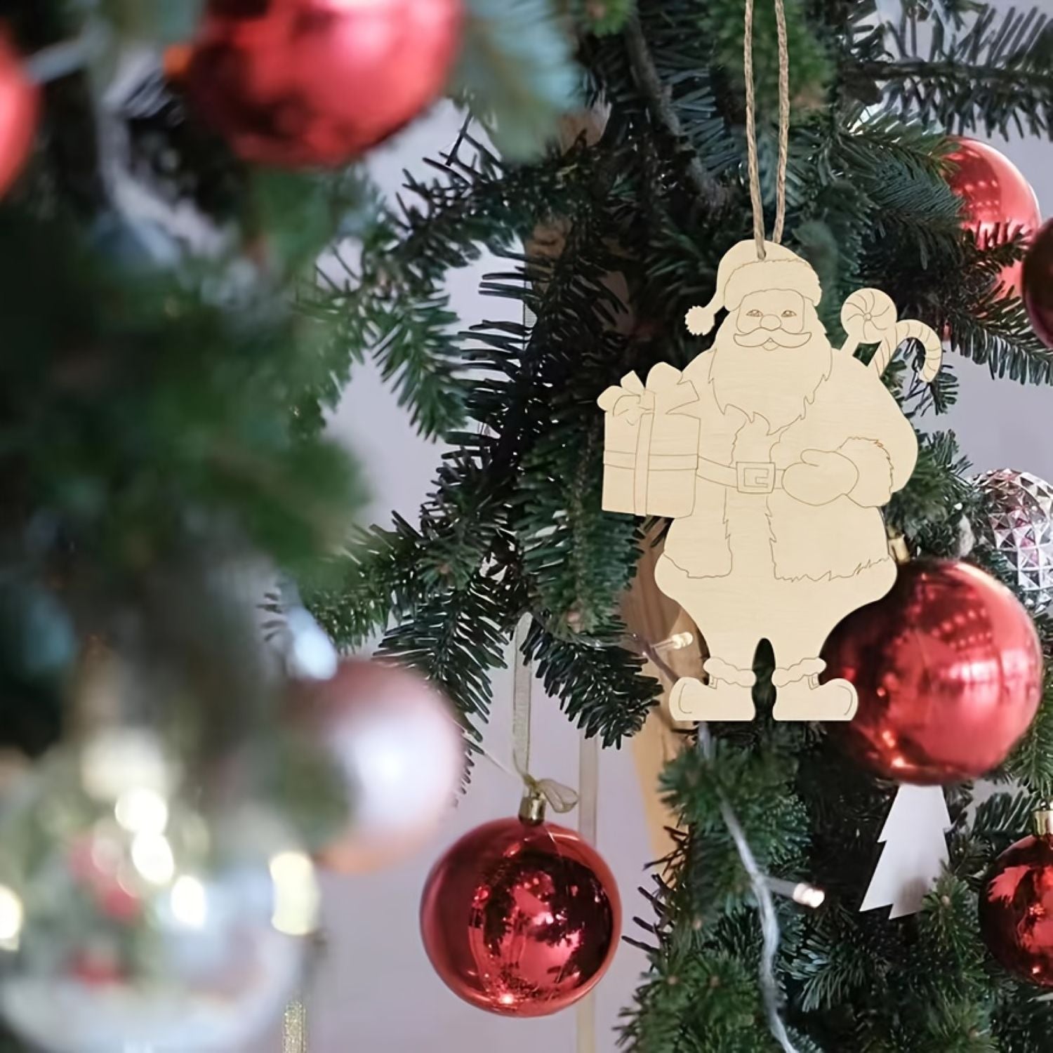 Wooden Santa Claus Ornaments
