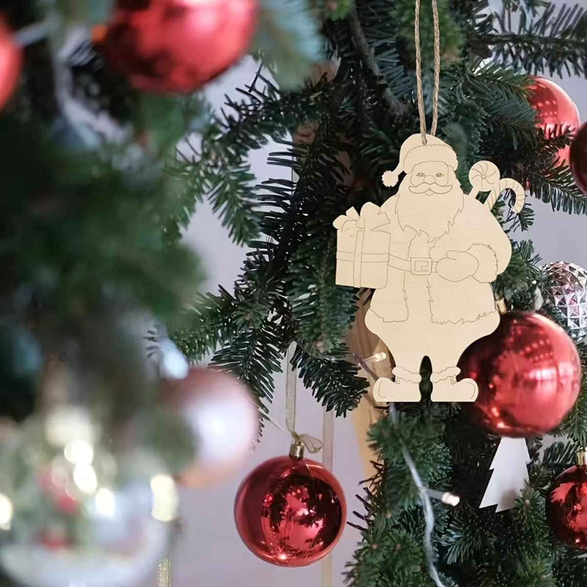 Wooden Santa Claus Ornaments