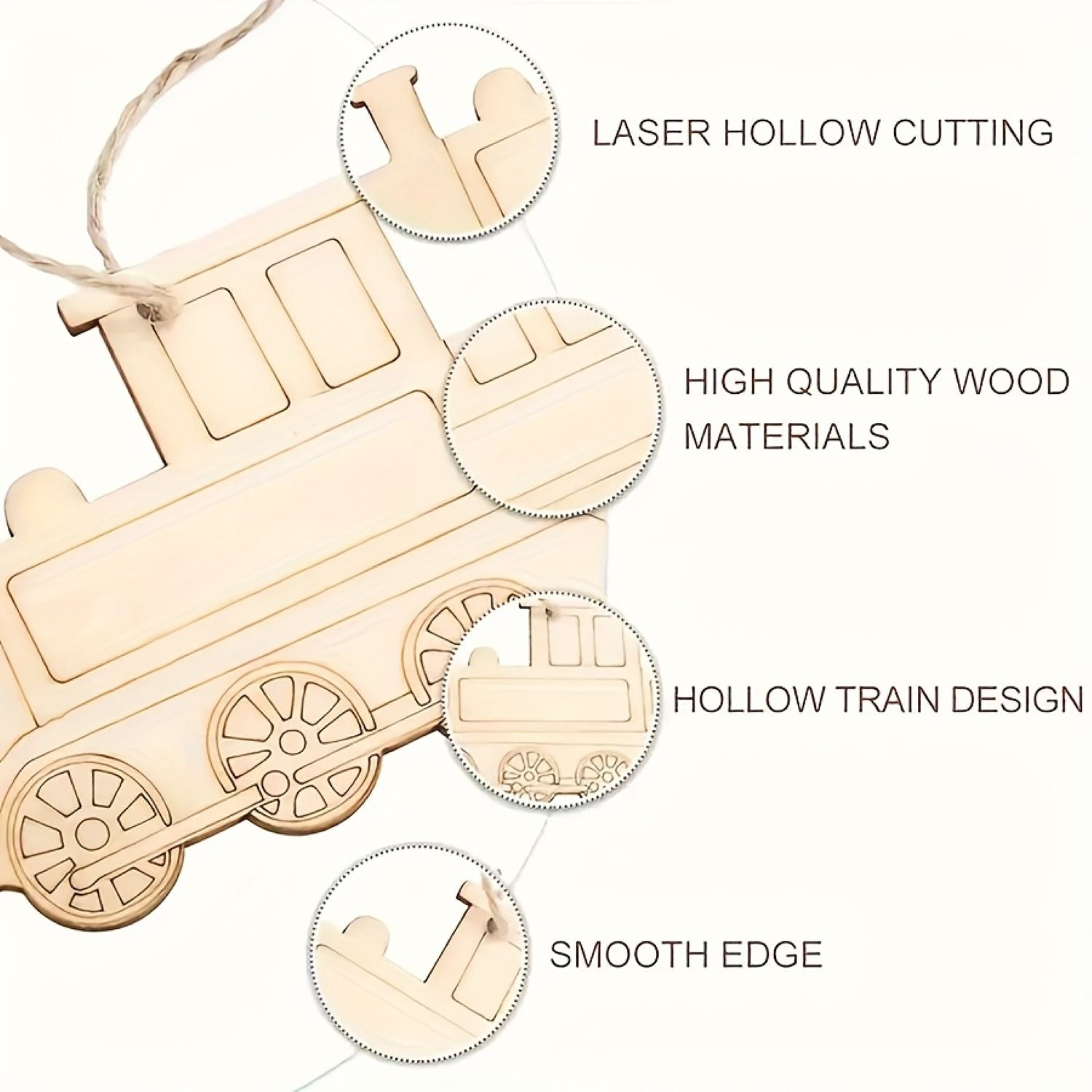 wooden train craft embellishments for kids